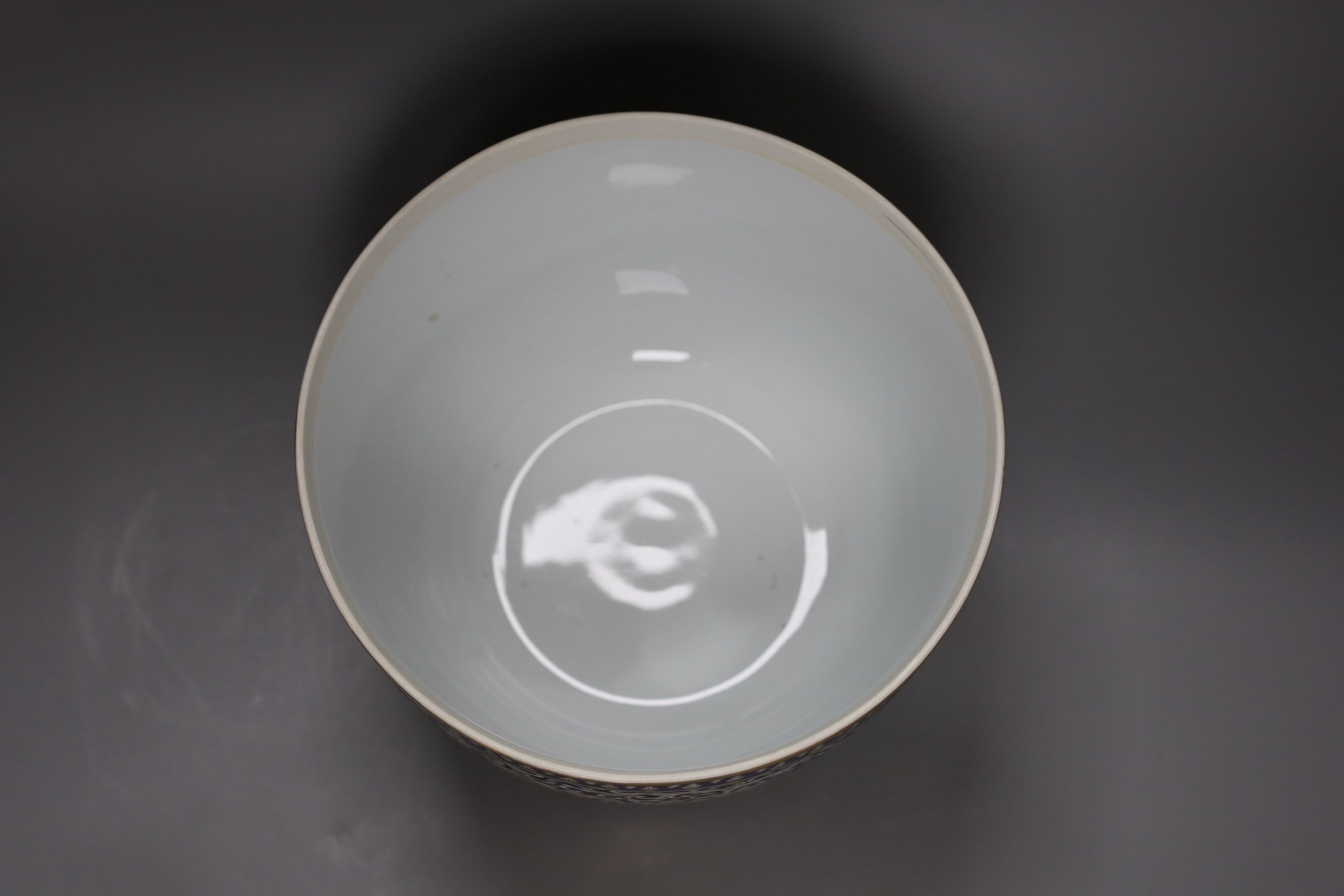 An ornate Continental porcelain bowl and cover, 29cm